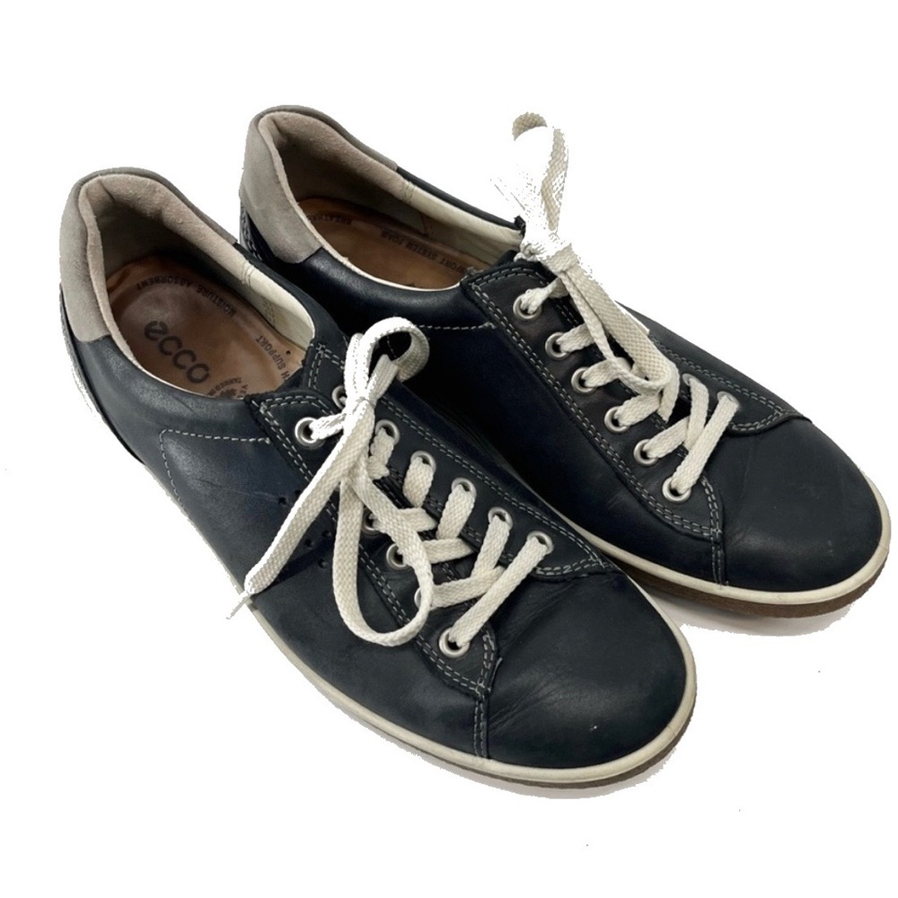 ECCO Men’s Blue Vegan Leather Soft Craze Sneakers Size 40